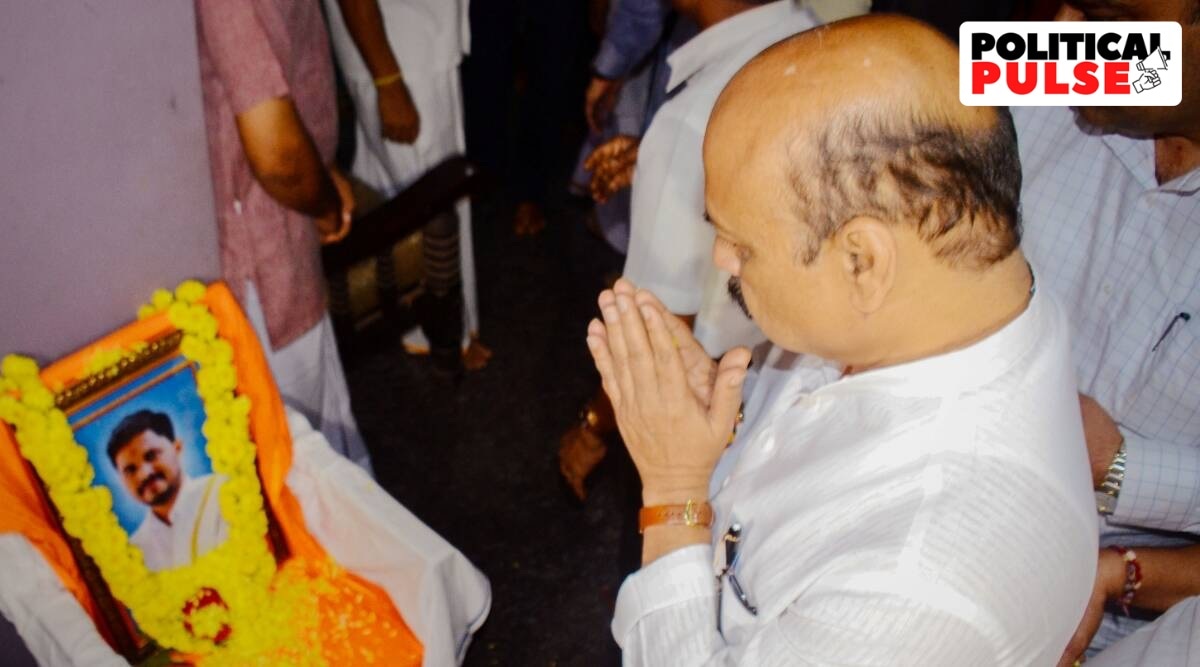Karnataka Chief Minister Basavaraj Bommai pays tribute to BJP worker Praveen Nettaru. (PTI)
