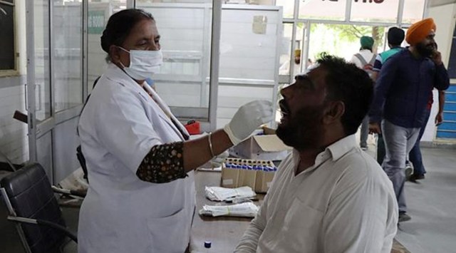 The test positivity rate (TPR) — the number of positive cases out of the total tests conducted — stood at 7.8 per cent in the city with 12,452 tests conducted on Friday. (Express File)