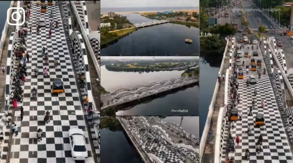 Chess Olympiad, Chess, Chennai, Napier Bridge, Tamil Nadu, Napier bridge video, drone, indian express