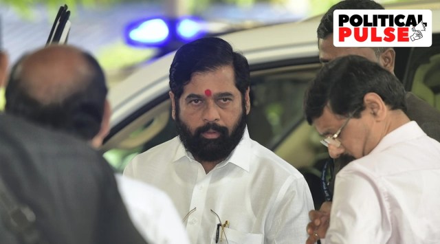 Maharashtra Chief Minister Eknath Shinde arrives to cast his vote for the election of the President, at Maharashtra Assembly in Mumbai. (PTI, file)