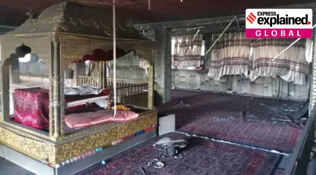 The building of Gurdwara Karte Parwan in Kabul. (Express photo)