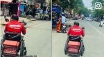 specially abled man deliver food, Zomato delivery, specially abled man, food delivery, indian express