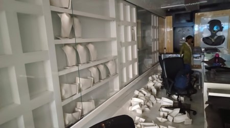 All the jewellery items that were on display were missing (Express photo)