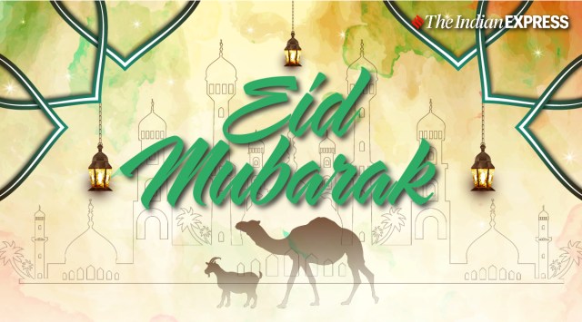 Happy Bakrid 2022 Wishes Images: Eid al-Adha is celebrated with much fervour and joy by Muslims across the globe. (Photo: Vecteezy; designed by Angshuman Maity)