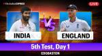 ind vs eng 5th test day 1 live