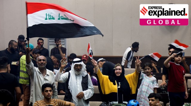 Supporters of Iraqi populist leader Moqtada al-Sadr gather during a sit-in at the parliament building, amid political crises in Baghdad, Iraq July 31, 2022. (REUTERS/Khalid Al-Mousily)