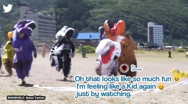 Dinosaur race japan, Aomori city japan, dinosaur race aomori city japan, runners compete in dinosaur outfits in japan, Indian Express