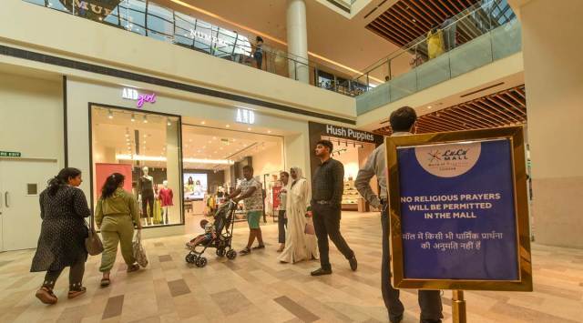 A signboard says no prayers allowed in Lulu Mall. (PTI)