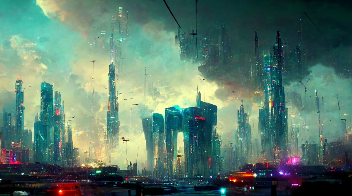 anime, cyberpunk, wallpaper, futuristic city, rain, Stable Diffusion