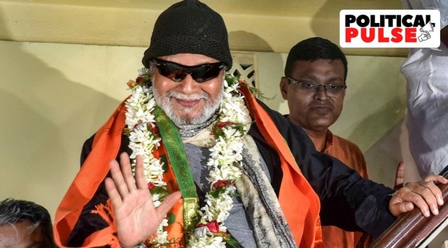 Bollywood actor and BJP leader Mithun Chakraborty at the BJP office in Kolkata. (PTI)