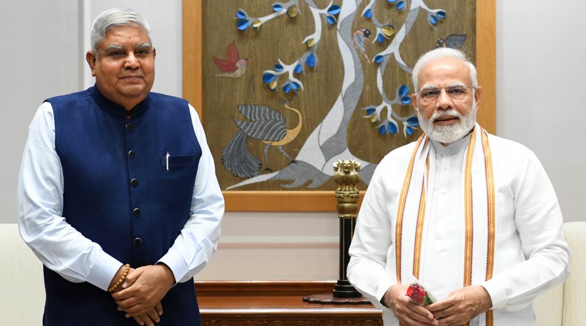 Jagdeep Dhankhar with Narendra Modi. (Photo: Twitter@narendramodi)