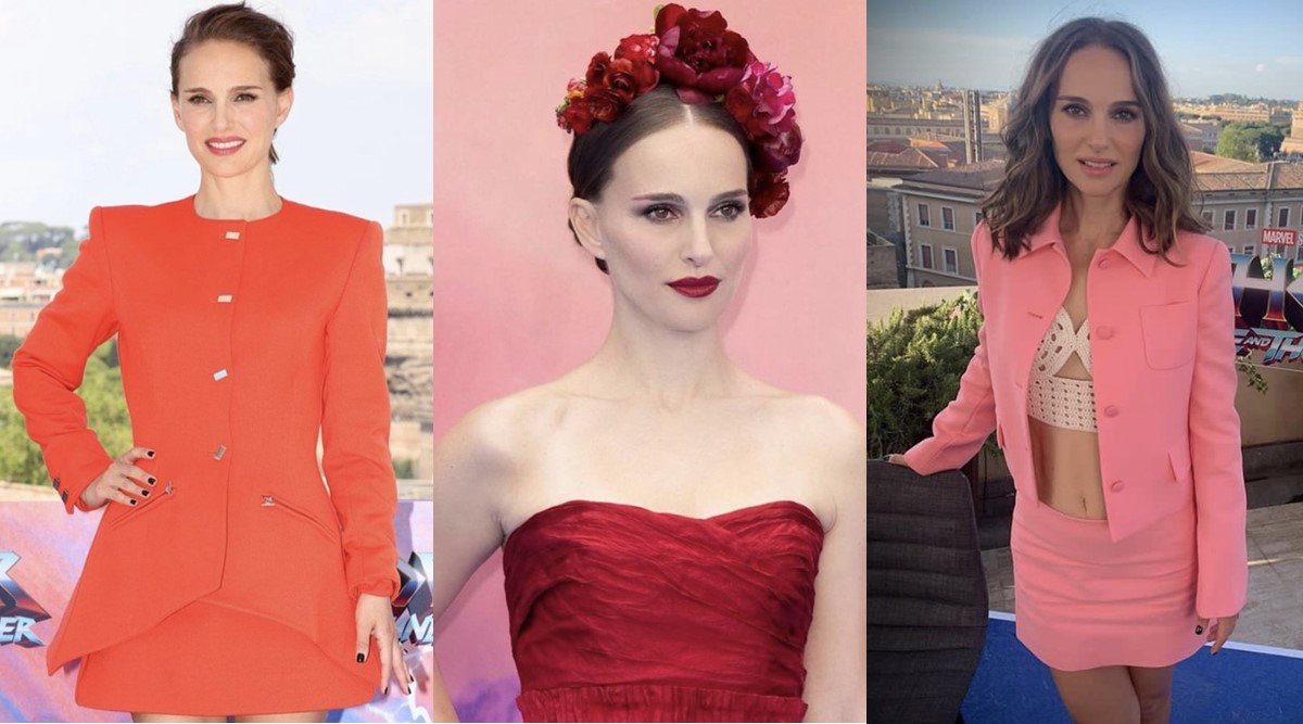 Natalie Portman is *flawless* in a super cute red Dior minidress