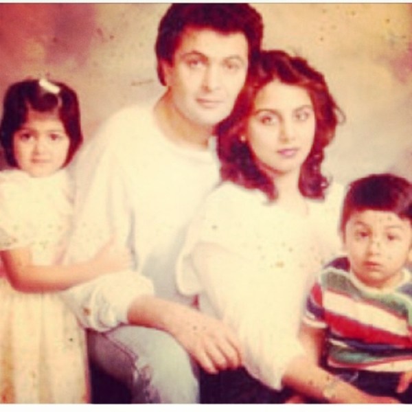 Neetu, Rishi, Ranbir y Ridima Kapoor Sahani