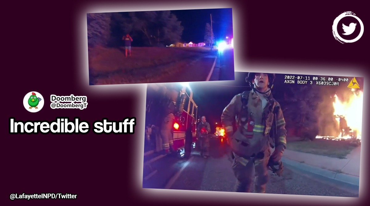 US man saves five kids from fire, Pizza delivery man saves kids from fire, Nick Bostic saves five kids from fire, Louisiana Lafayette 25 year old saves kids from house fire, Indian Express