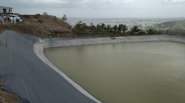 The artificial farm reservoir at the Dhayari area of Pune (File/Express)
