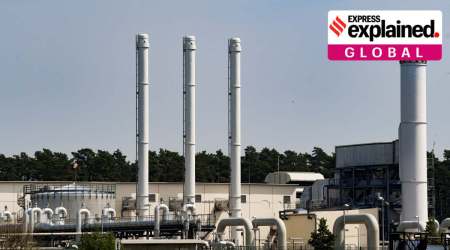A view shows pipes at the landfall facilities of the 'Nord Stream 1' gas pipeline in Lubmin, Germany, July 21, 2022. (Reuters)