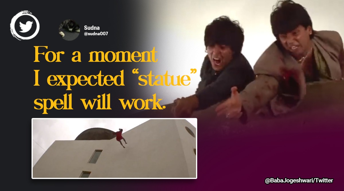 Sapoot, statue scene from Sapoot, Akshay Kumar, Sunil Shetty, scene from Sapoot, funny scene from Sapoot, indian express