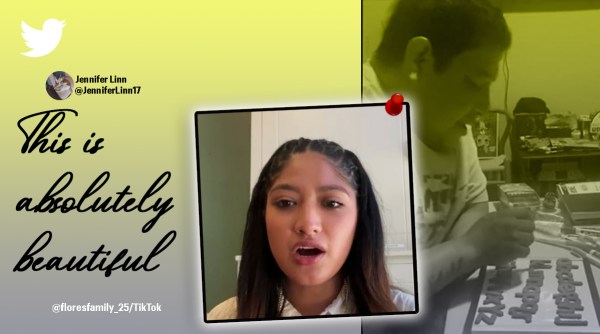 Daughter teaches dad how to learn, daughter teaches father how to read, Lucy Flores, Feel good, preschool teacher teaches dad how to read and write, Indian express