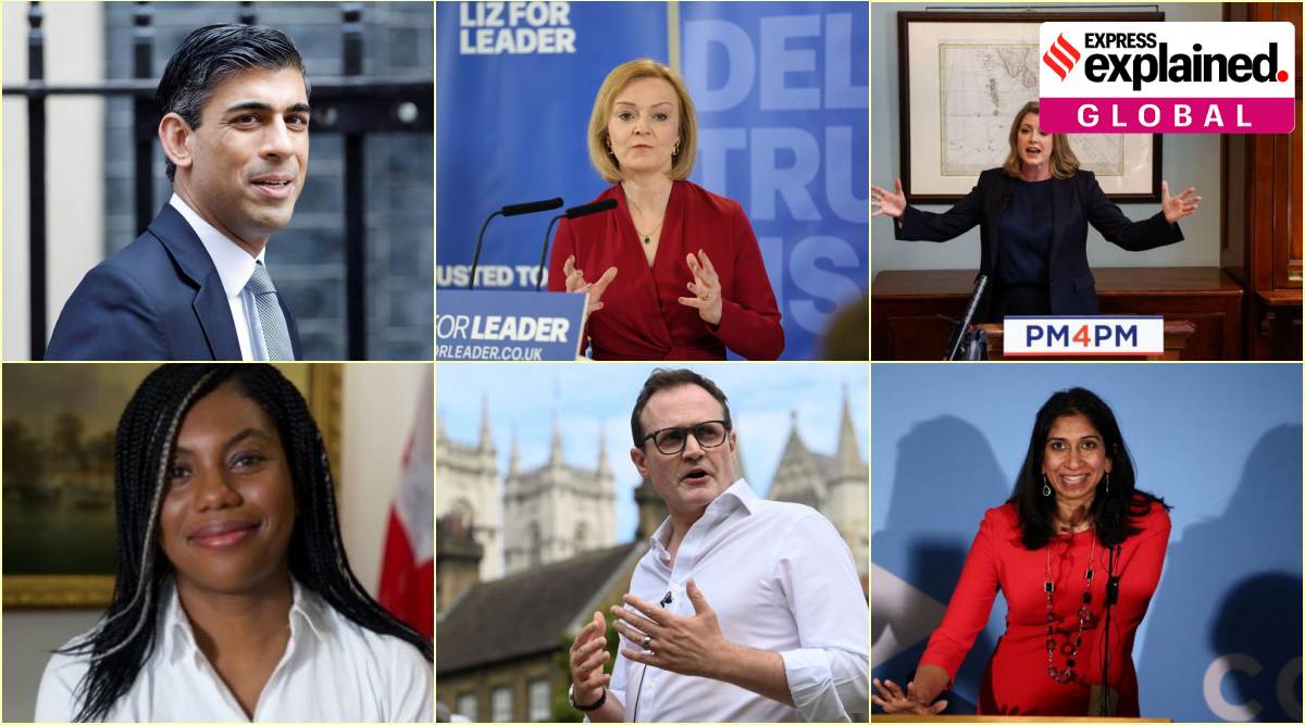 Clockwise from top left: Rishi Sunak; Liz Truss; Penny Mordaunt; Suella Braverman; Tom Tugendhat; Kemi Badenoch. (Photos: Reuters and Twitter)