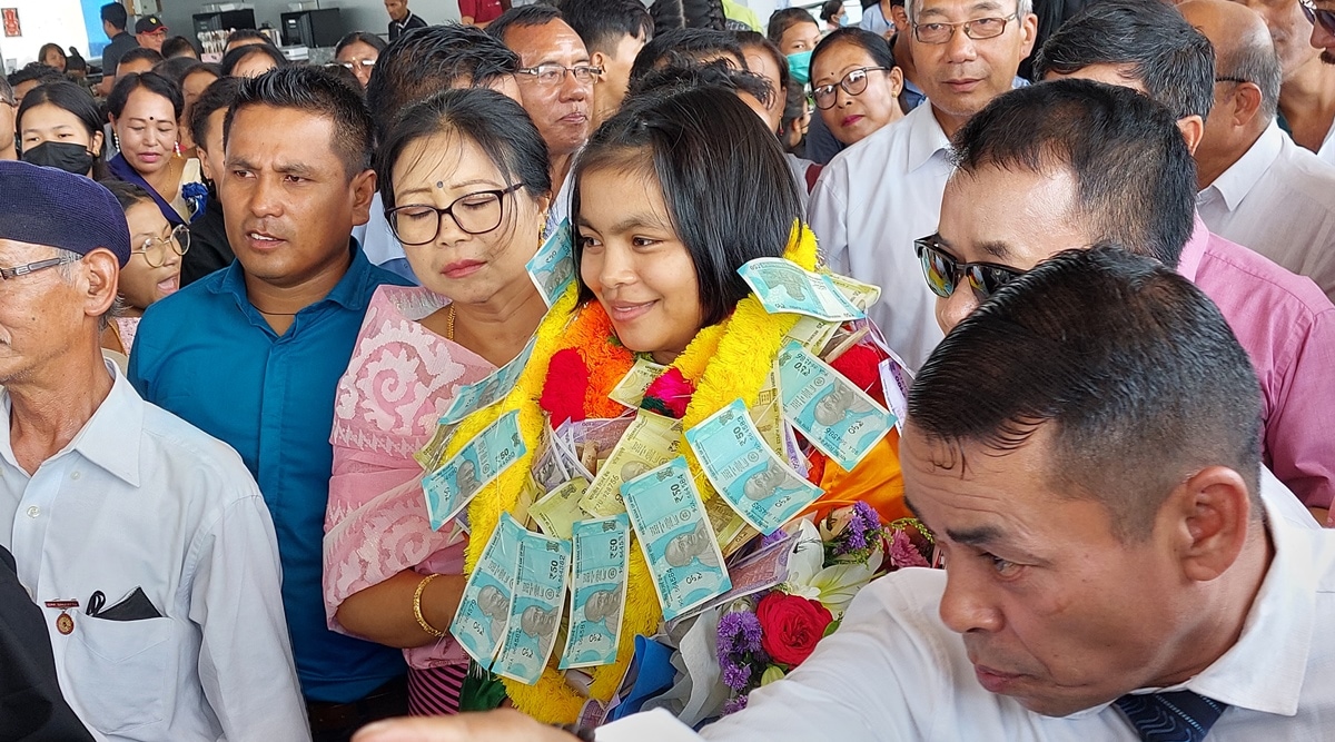Manipur’s Linthoi Chanambam, first Indian to win gold in world judo, returns home to hero’s welcome