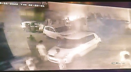 A CCTV grab of the attack. (Express)
