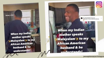African-American man understands Malayalam spoken by his mother-in-law.  Watch