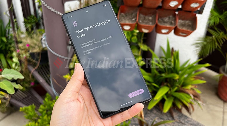 Android 13 update seen on the Pixel 6a. 