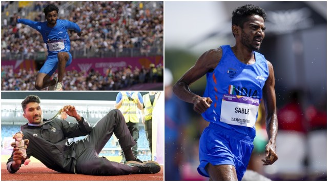 (Clockwise From Left) Eldhose Paul, Avinash Sable and Tejaswin Shankar (PTI)