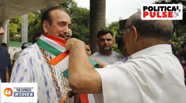 Ghulam Nabi Azad spoke on a variety of issues concerning the party, the factors that drove him to the “point of no return", among other issues. (Express photo by Anil Sharma)
