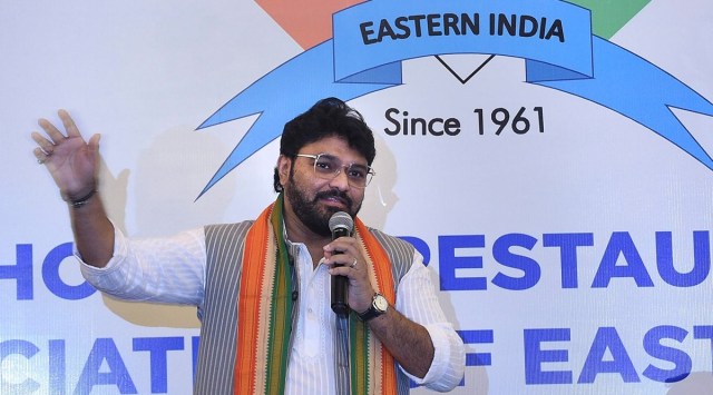 West Bengal Minister of Tourism and Information Technology & Electronics Babul Supriyo speaks during an interactive session on 'Development of Tourism in the state of West Bengal', in Kolkata, Aug 30, 2022. (PTI)