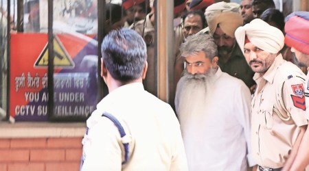 Bharat Bhushan Ashu comes out of a Ludhiana court on Monday. (Express photo by Gurmeet Singh)