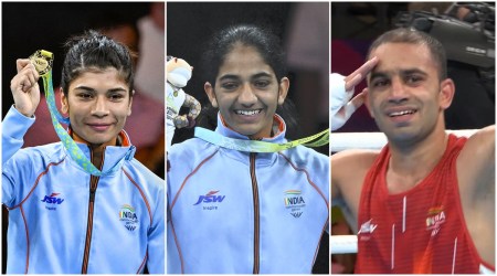 Nikhat Zareen, Nitu Ghanghas and Amit Panghal.