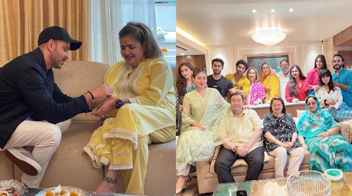 Raksha Bandhan 2022 Hrithik Roshan ties rakhi to sister Sunaina, Kareena Kapoor joins her khandaans celebration