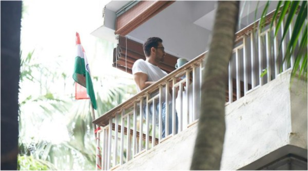 Aamir Khan joins ‘Har Ghar Tiranga’ campaign, hoists flag at home. See pics