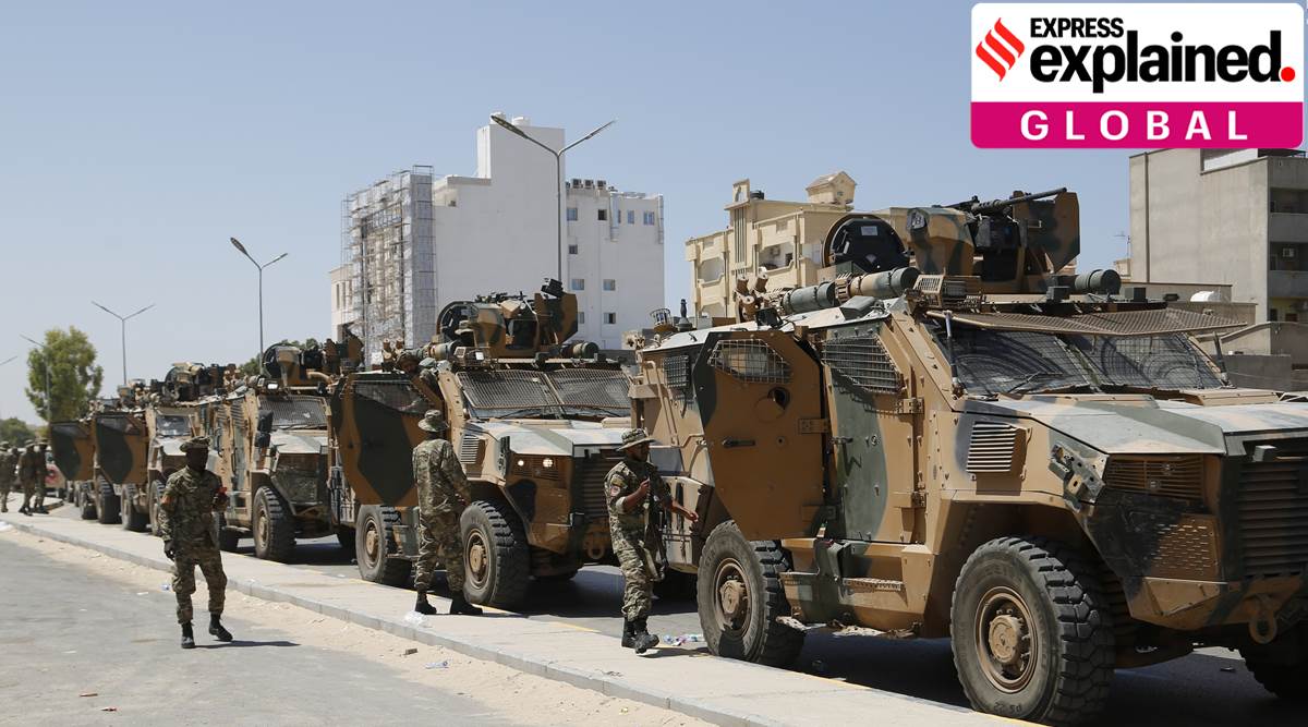 Libyan forces are deployed in Tripoli, Libya, Saturday, Aug. 27, 2022. Clashes broke out early Saturday between rival militias in Libya's capital. (AP)