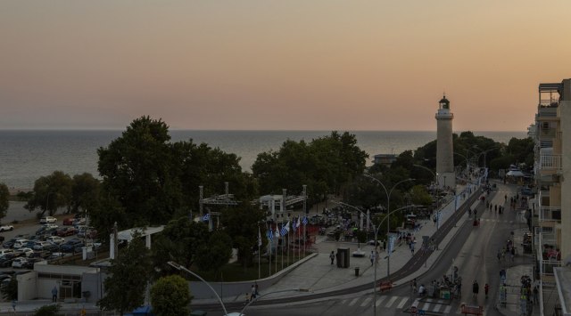 The historic lighthouse in the centre of Alexandroupolis, Greece on July 22, 2022. (Eirini Vourloumis/The New York Times)