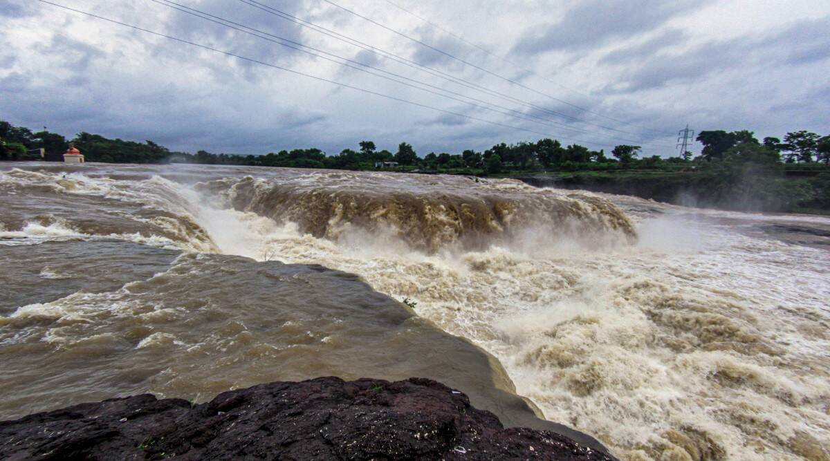 Nashik: Godavari river in spate following monsoon rains in Nashik, Tuesday, July 12, 2022. (PTI Photo)