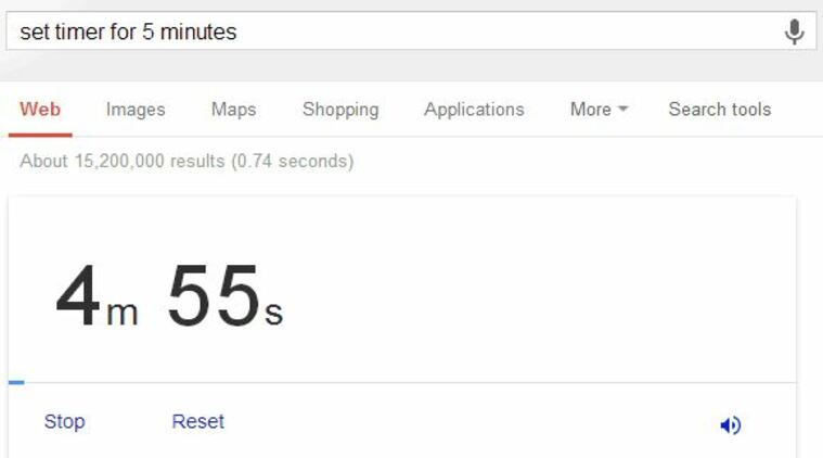 Google Search built-in timer