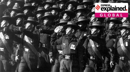The Gorkha regiment during a Republic day parade. (Photo: Express Archive)