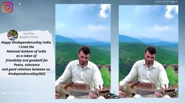Pakistani artist plays national anthem, Independence day, rahab player, jana gana mana, indian express