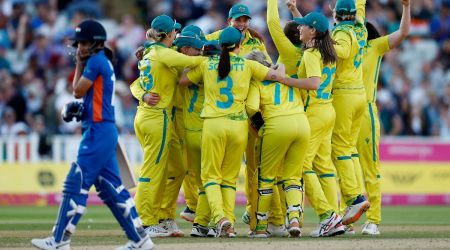 Australia players celebrate after winning gold. (Reuters)