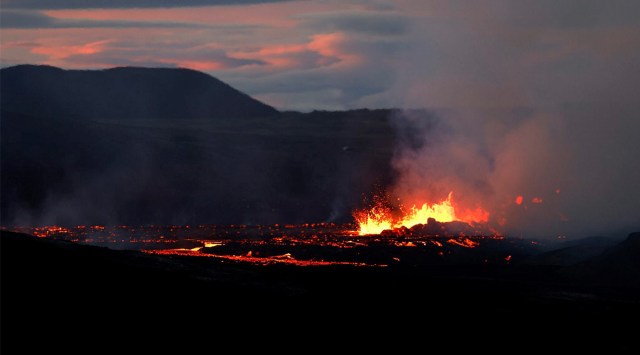 Volcano near Iceland’s main airport erupts again after pause ...