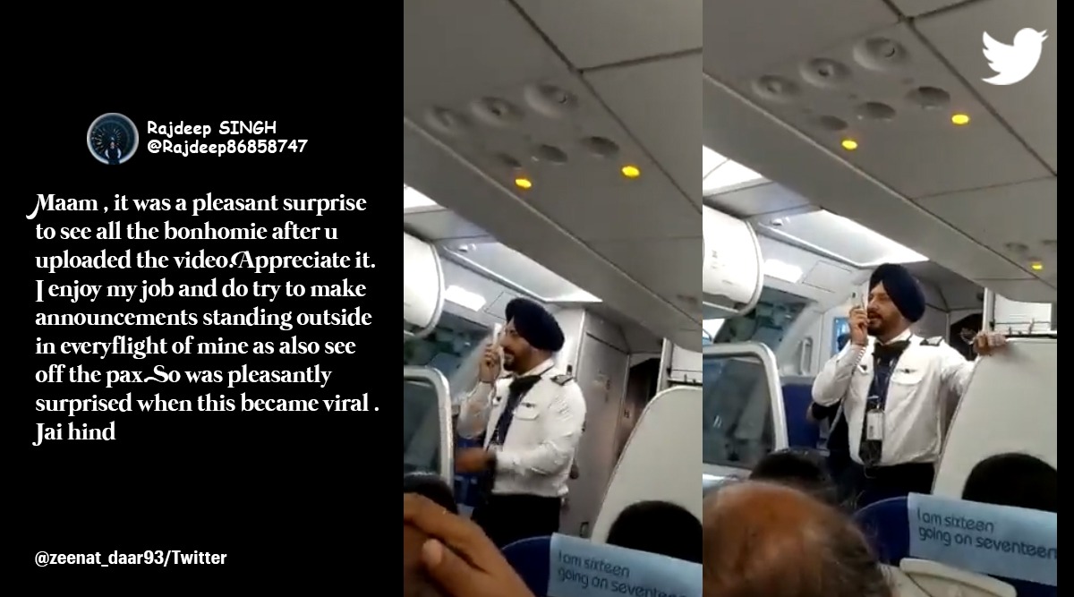 IndiGo pilot, in-flight announcement, Rajdeep Singh, Navy, English, Punjabi, viral, trending