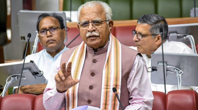 Haryana Chief Minister Manohar Lal Khattar speaks on the concluding day of the Monsoon Session of Haryana Vidhan Sabha, in Chandigarh. (PTI Photo)