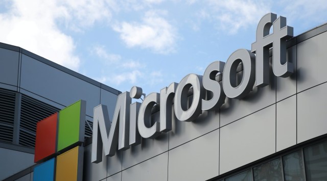 Microsoft logo is seen in Los Angeles, California US. (Image source: Reuters) 