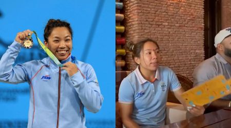 Weightlifter Mirabai Chanu won India's first Gold medal in the ongoing  Commonwealth Games. (AP & Screengrab)
