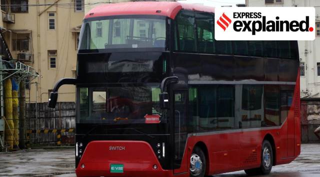 First Electric Double Decker BEST Bus was Seen on Road in Mumbai on Wednesday. (Express photo by Ganesh Shirsekar)