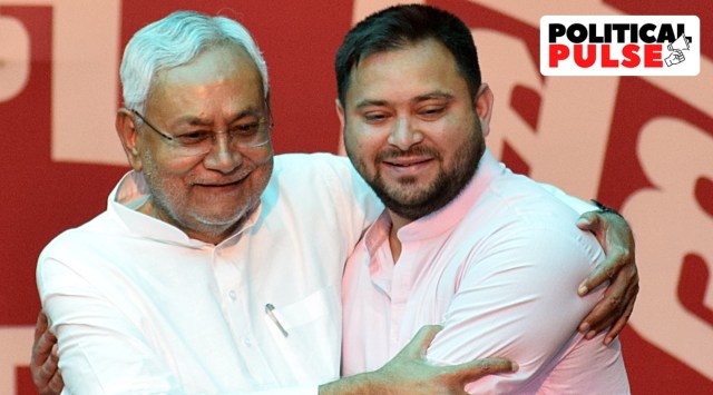 Bihar Chief Minister Nitish Kumar with Deputy CM Tejashwi Prasad Yadav sought to supplement the points Nitish did not make directly. (Photo: Twitter/@Jduonline)
