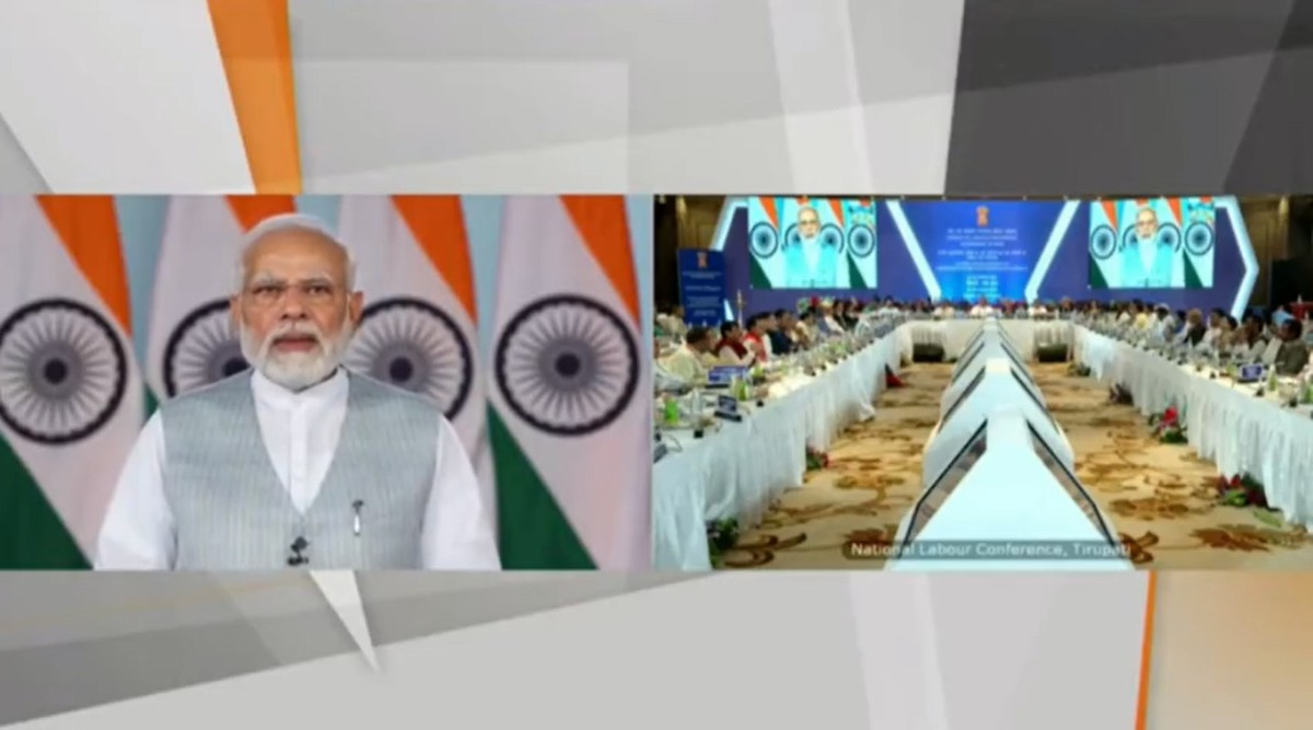 Prime Minister Narendra Modi during his speech. (Twitter/@narendramodi)