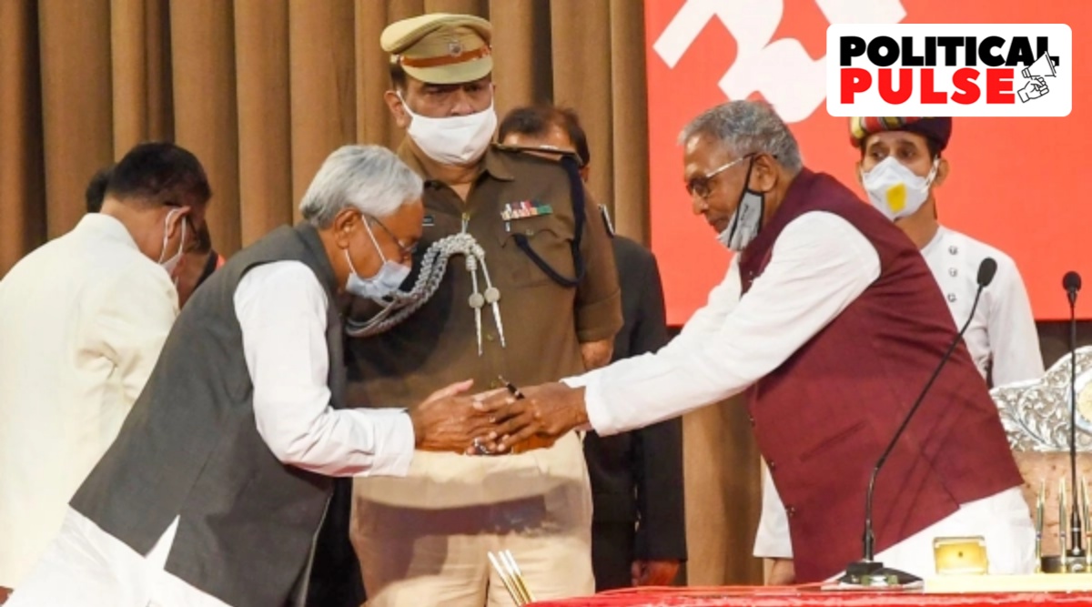 Bihar Governor Phagu Chauhan and Nitish Kumar at Raj Bhawan in Patna (PTI/File)